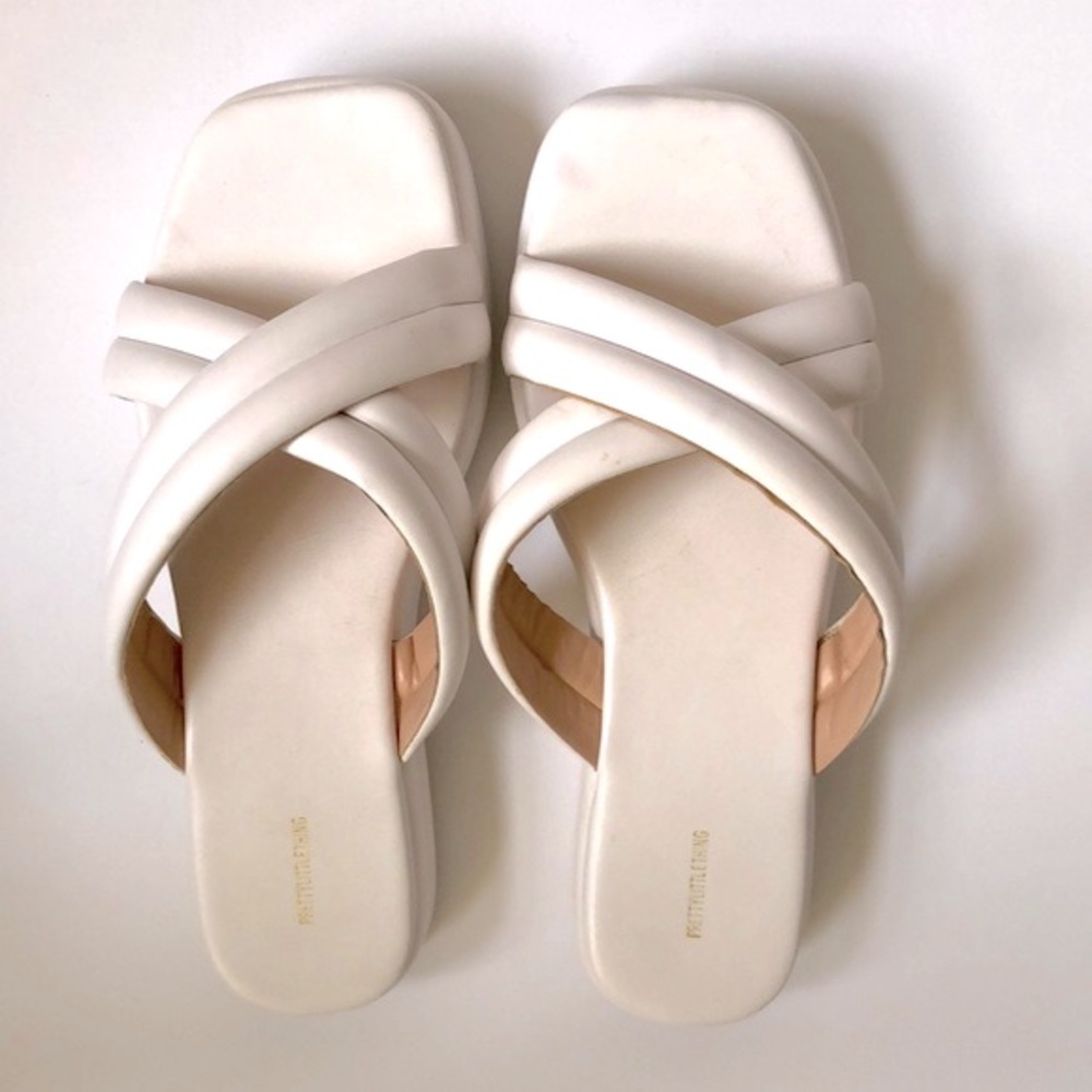 Prettylittlething White Chunky Sandals Size 7 US